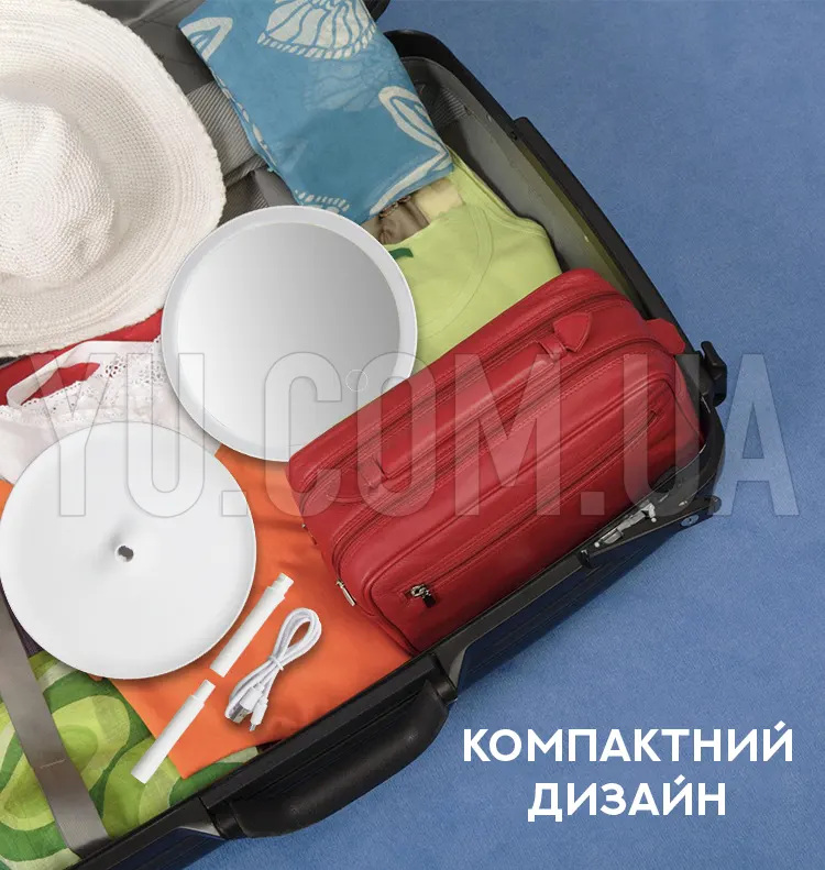 Дзеркало для макіяжу з LED підсвічуванням UKC 809 (Білий) Дзеркало для макіяжу з LED підсвічуванням UKC 809 (Білий)